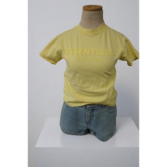 Fear of God Essentials T-Shirt Yellow Short Sleeve Logo Tee Size Small - Picture 6 of 10